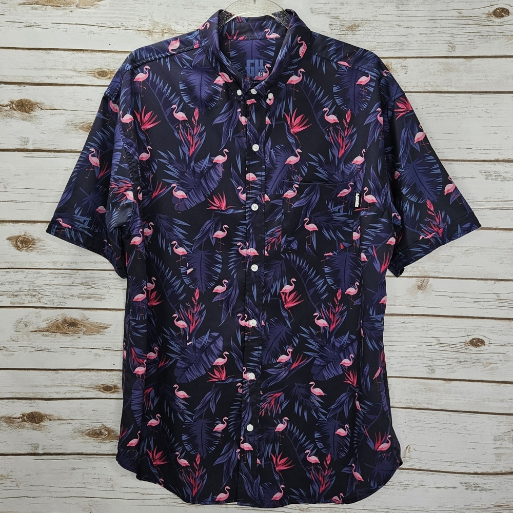 Greater Half GH Flamingo Performance Golf Polo Shirt Size XL